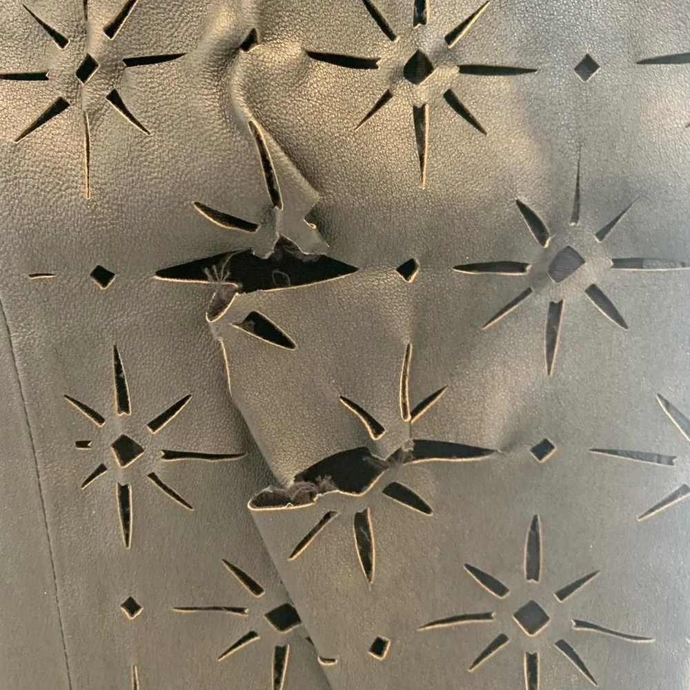 Haider Ackermann Black Leather Laser Cut Leggings Size 36/US Size S - Picture 8 of 10